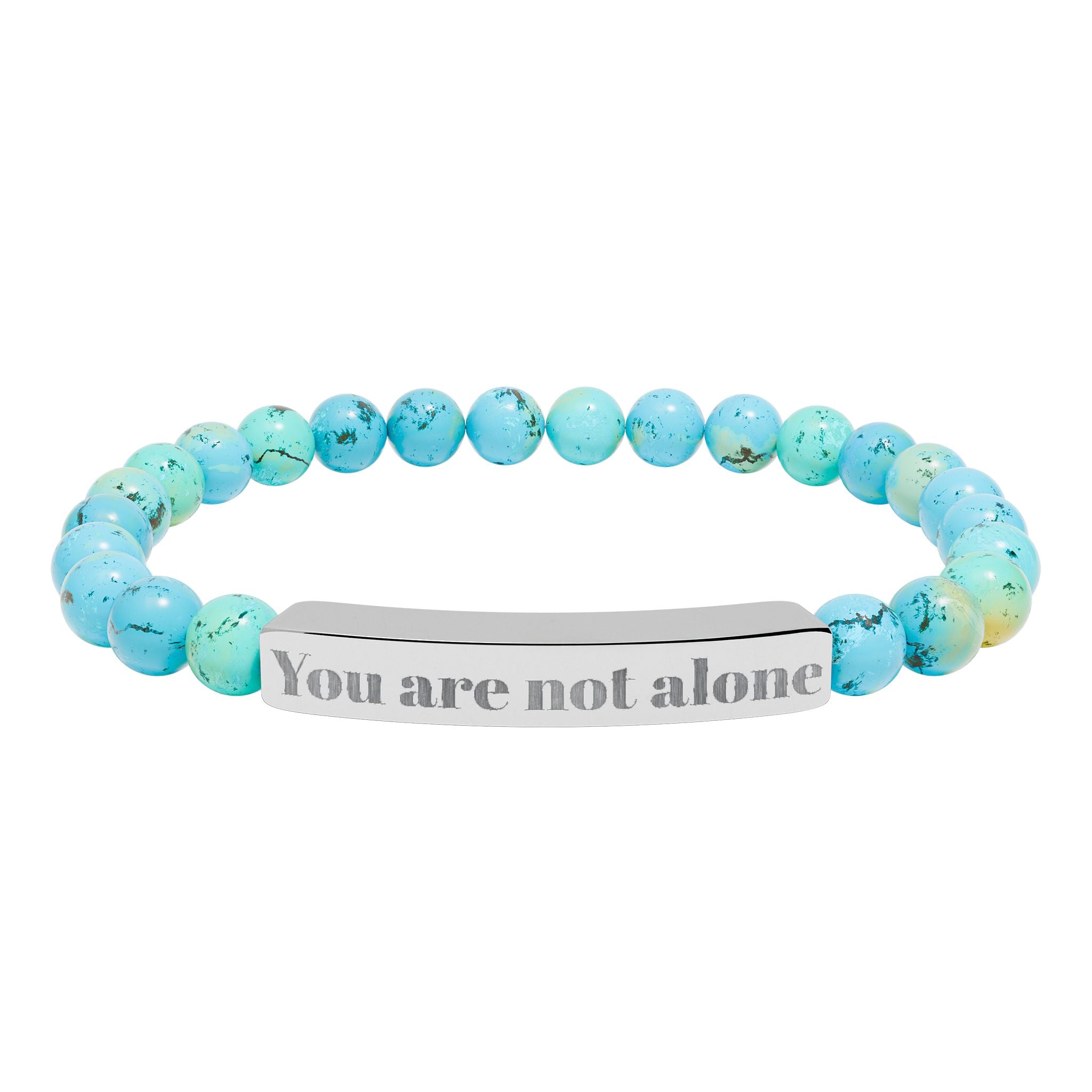 Natural Stone Stretch Bar Bracelet (You are not alone)