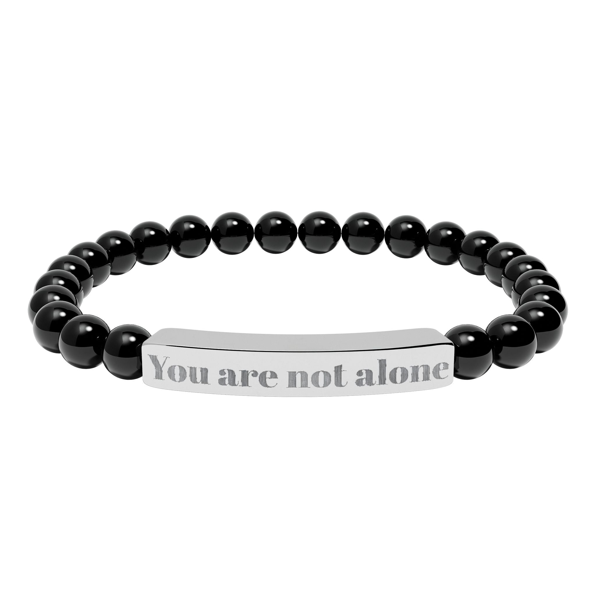 Natural Stone Stretch Bar Bracelet (You are not alone)
