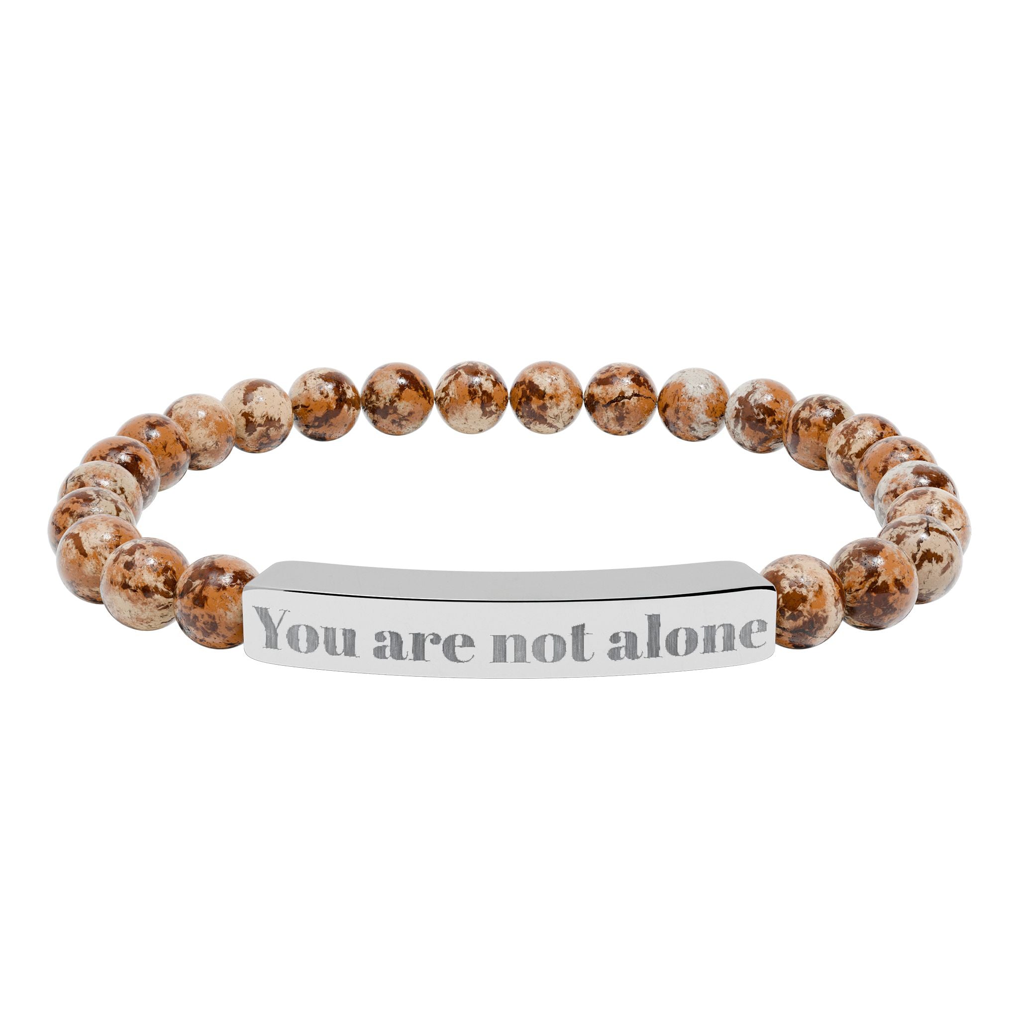 Natural Stone Stretch Bar Bracelet (You are not alone)