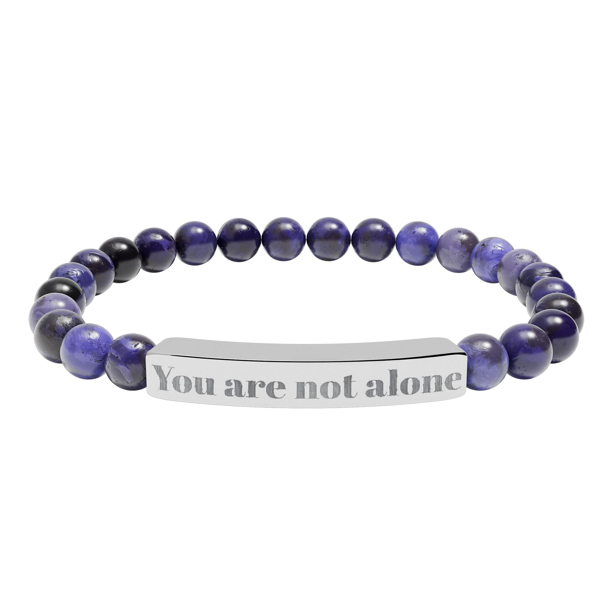 Natural Stone Stretch Bar Bracelet (You are not alone)