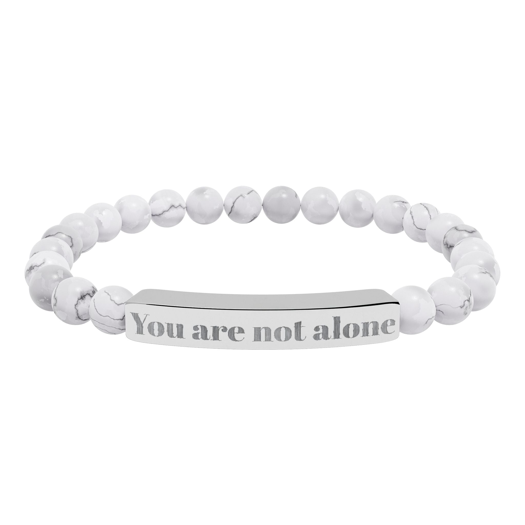 Natural Stone Stretch Bar Bracelet (You are not alone)